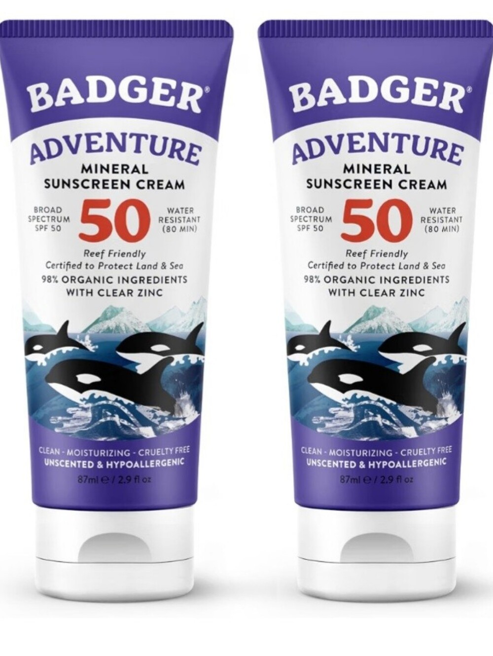 Badger Adventure Mineral Sunscreen Cream SPF 50 2.9oz